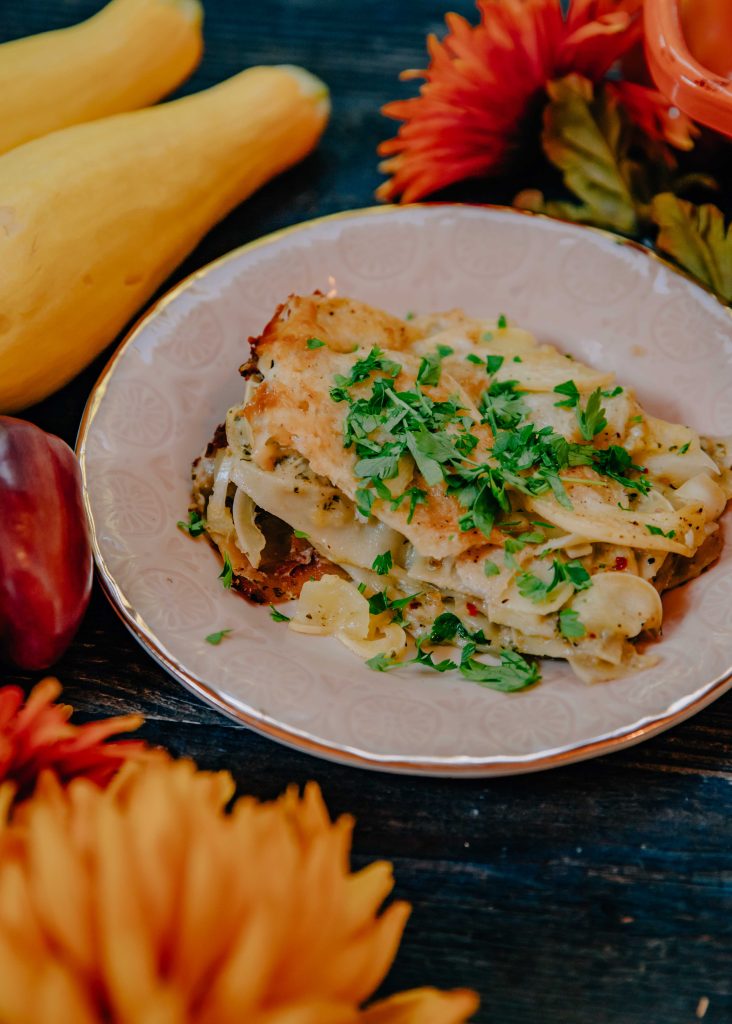 Late Summer Squash Lasagna | Well and Full | Seasonal Vegetarian Recipe | #vegetarian #recipe 