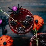 Halloween Black Widow Spritzes | Well and Full | #cocktail #recipe