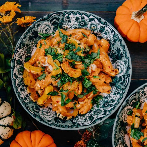 Autumn Creamy Cajun Pasta | Well and Full | #vegetarian #recipe #pasta