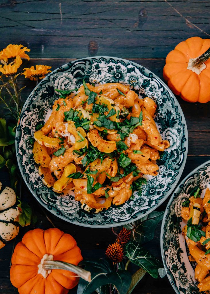 Autumn Creamy Cajun Pasta | Well and Full | #vegetarian #recipe #pasta