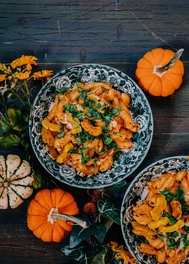Autumn Creamy Cajun Pasta | Well and Full | #vegetarian #recipe #pasta