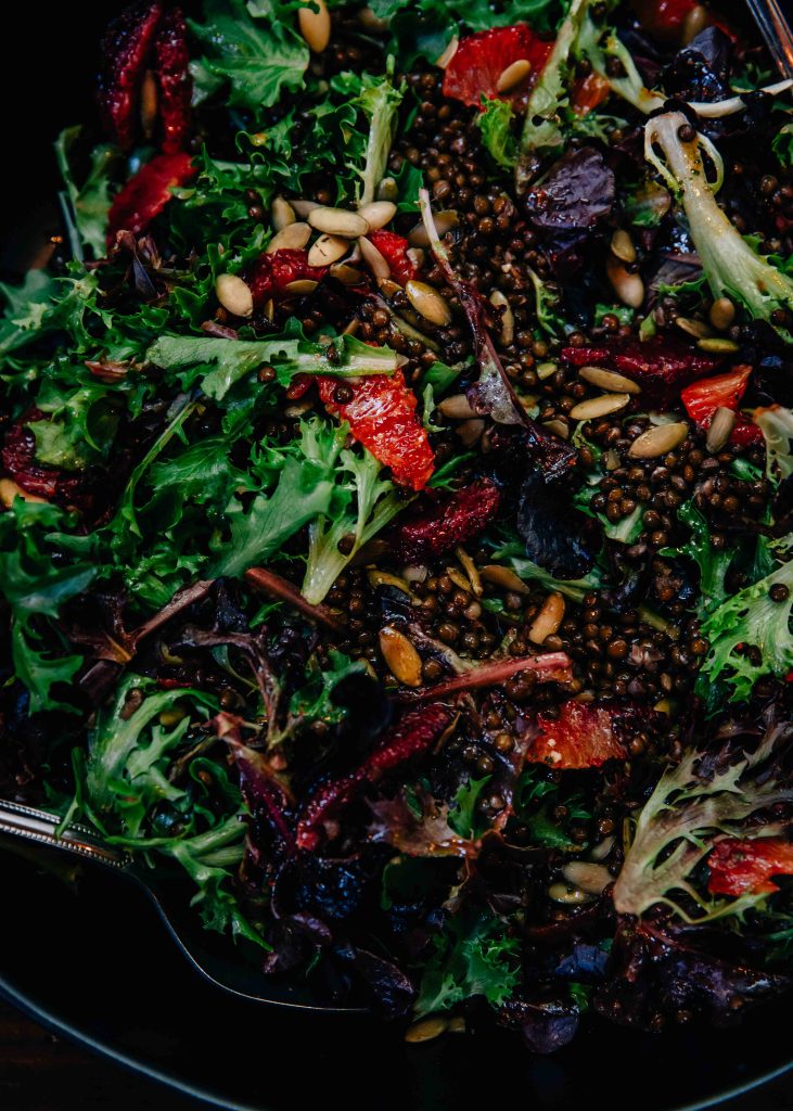 Halloween Blood Orange Lentil Salad | Well and Full | #vegan #vegetarian #chic #halloween #autumn #fall #recipe