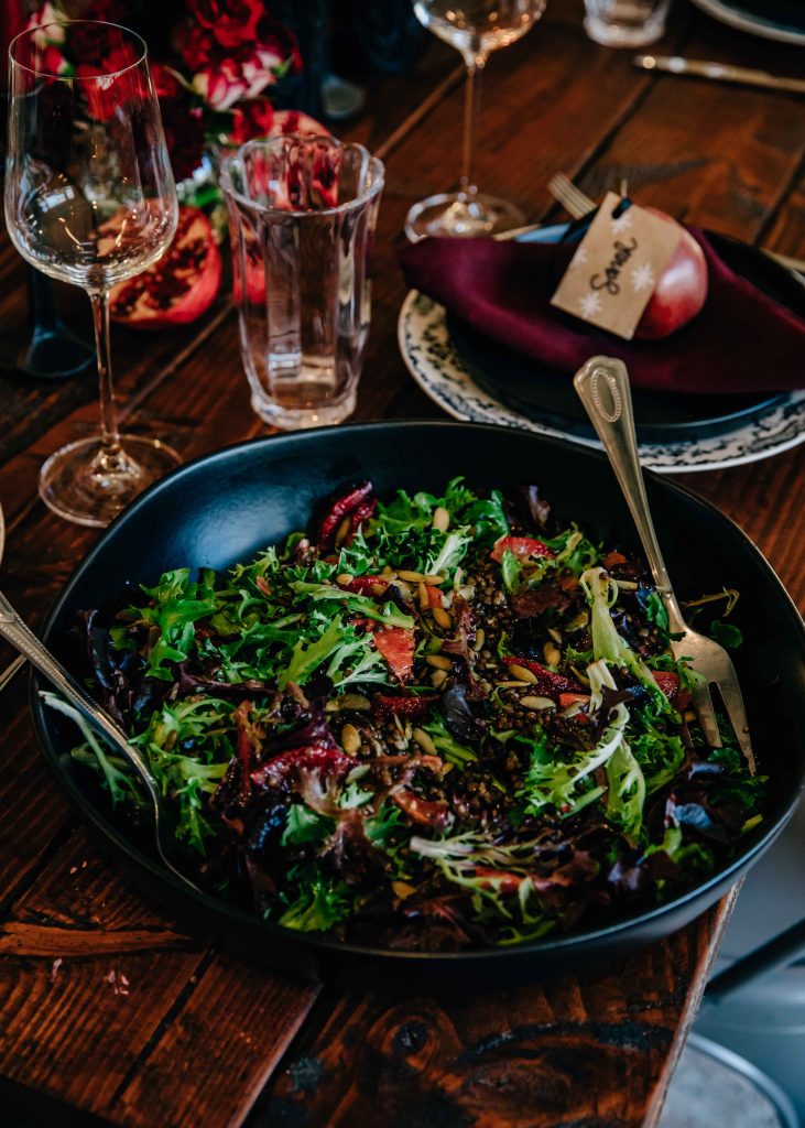 Halloween Blood Orange Lentil Salad | Well and Full | #vegan #vegetarian #chic #halloween #autumn #fall #recipe