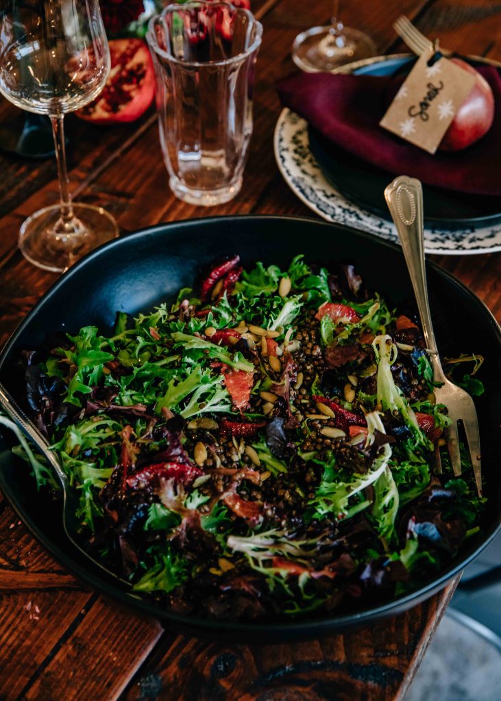 Halloween Blood Orange Lentil Salad | Well and Full | #vegan #vegetarian #chic #halloween #autumn #fall #recipe