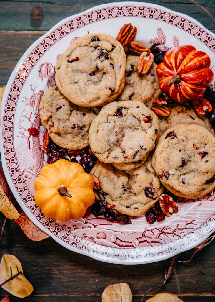 Thanksgiving Cinnamon Cranberry Cookies | Well and Full | #dessert #holiday #recipe