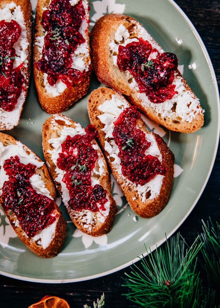 Christmas Crostini | Well and Full | #recipe #winter #holiday #vegetarian