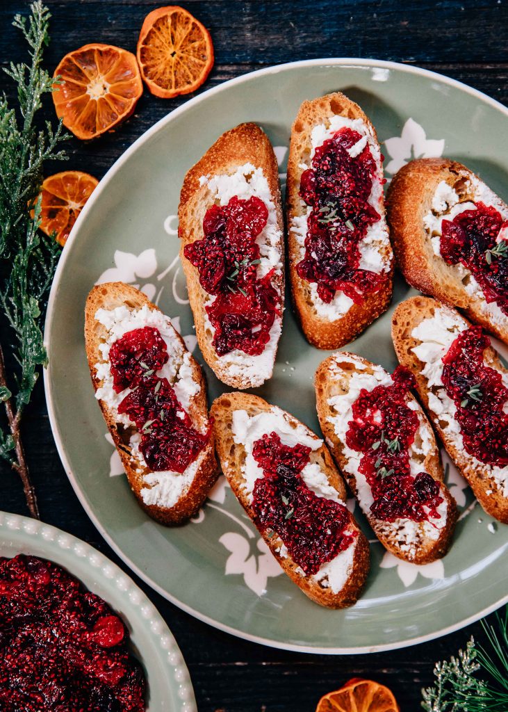 Christmas Crostini | Well and Full | #recipe #winter #holiday #vegetarian