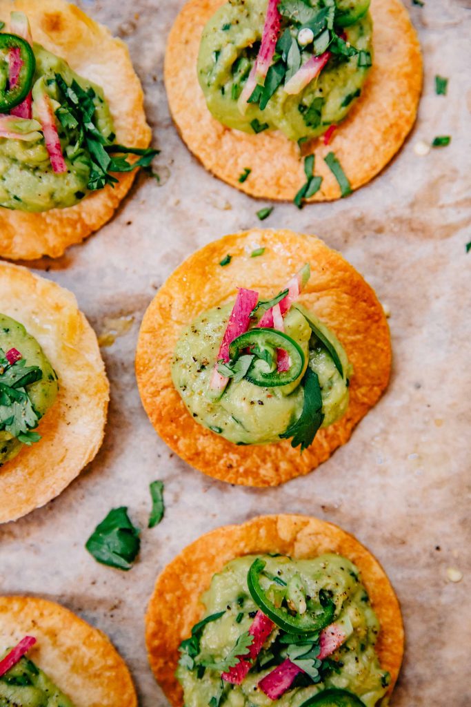Avocado Tostadas | Well and Full | #vegetarian #recipe #appetizer