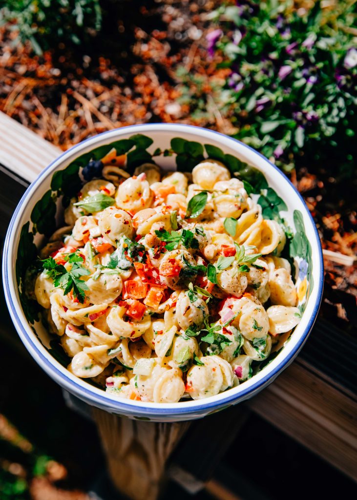Creamy Italian Pasta Salad | Well and Full | #vegetarian #recipe