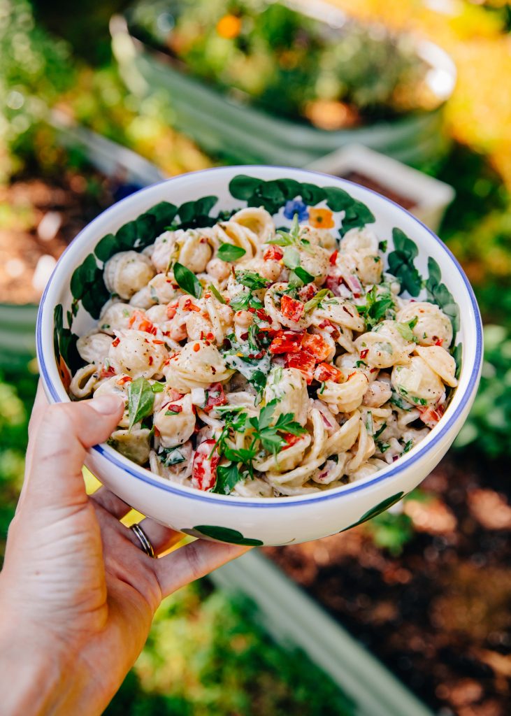 Creamy Italian Pasta Salad | Well and Full | #vegetarian #recipe