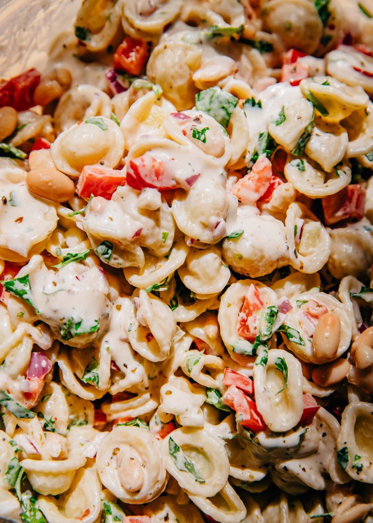 Creamy Italian Pasta Salad | Well and Full | #vegetarian #recipe