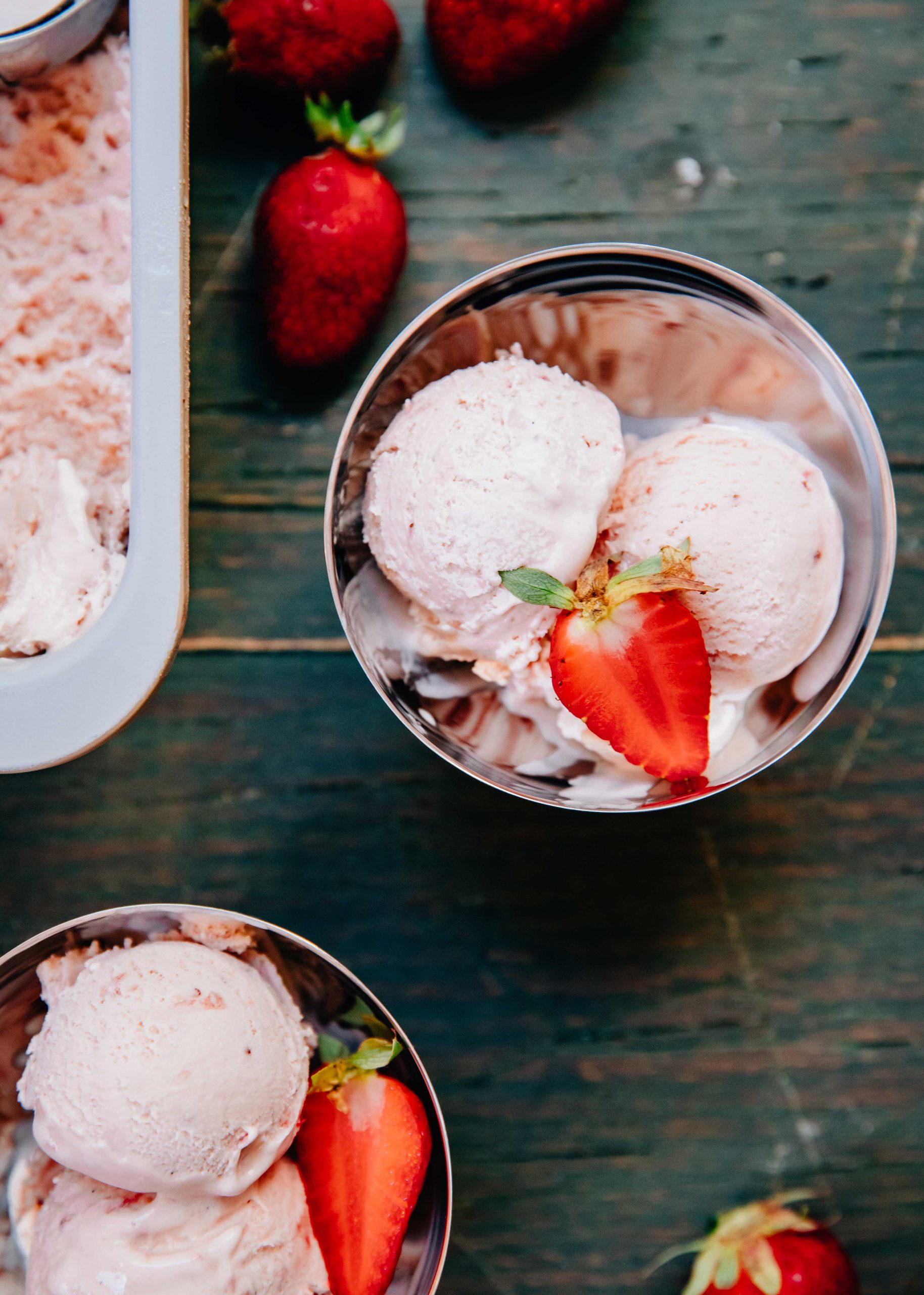 Fresh Strawberry Ice Cream | Well and Full | #dessert #recipe #summer