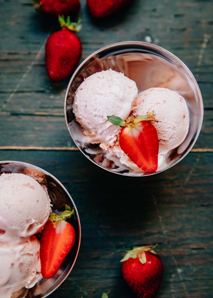 Fresh Strawberry Ice Cream | Well and Full | #dessert #recipe #summer