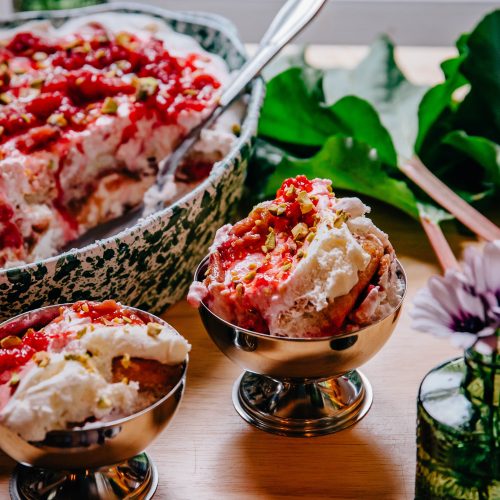 Rhubarb Tiramisu | Well and Full | #spring #dessert #recipe #vegetarian
