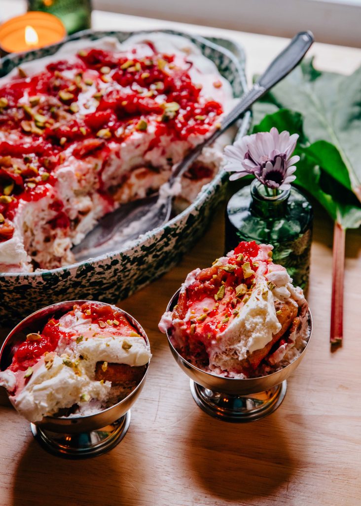 Rhubarb Tiramisu | Well and Full | #spring #dessert #recipe #vegetarian