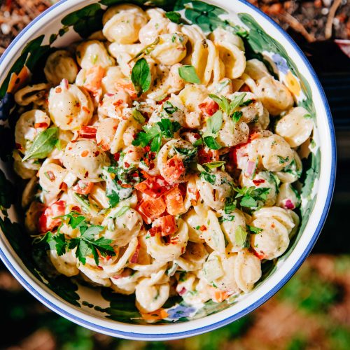 Creamy Italian Pasta Salad | Well and Full | #vegetarian #recipe