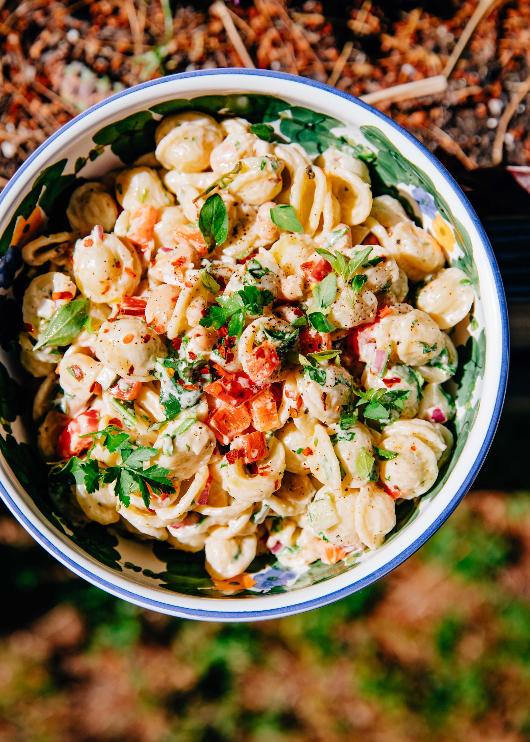 Creamy Italian Pasta Salad | Well and Full | #vegetarian #recipe