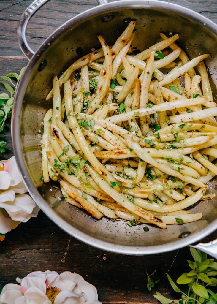 Sautéed Yellow Wax Beans | Well and Full | #recipe #vegetarian #vegan