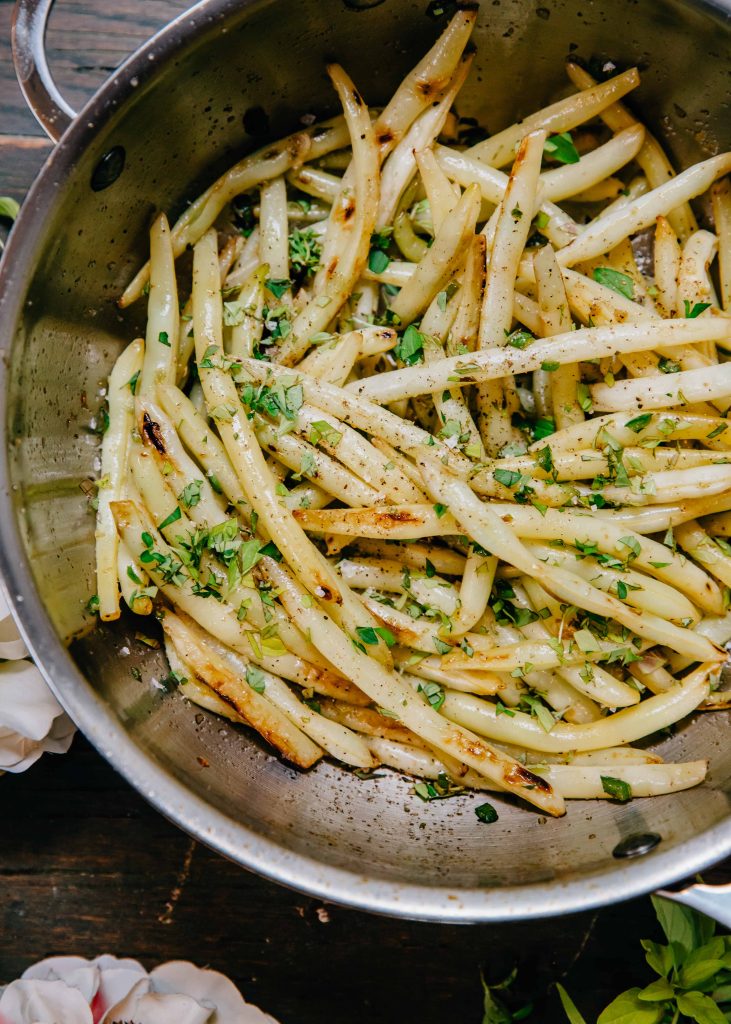 Sautéed Yellow Wax Beans | Well and Full | #recipe #vegetarian #vegan